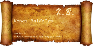 Koncz Balázs névjegykártya
